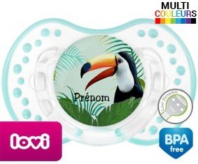 Toucan tropical + prénom: Sucette LOVI Dynamic-su7.fr
