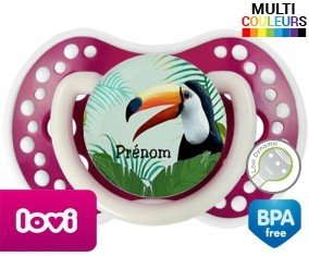 Toucan tropical + prénom: Sucette LOVI Dynamic-su7.fr