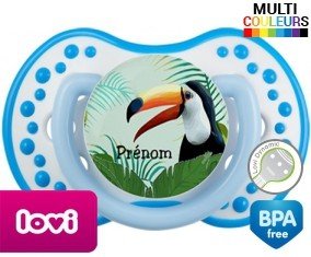 Toucan tropical + prénom: Sucette LOVI Dynamic-su7.fr