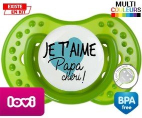 Je t'aime papa chéri style2 : Sucette LOVI Dynamic personnalisée