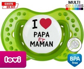 I love papa et maman : Sucette LOVI Dynamic personnalisée