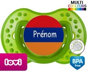 Tetine Drapeau arménie + prénom embout LOVI Dynamic personnalisée