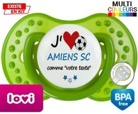 J'aime amiens sc + prénom : Sucette LOVI Dynamic personnalisée