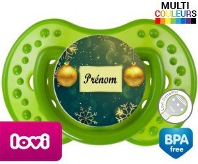 Tetine Boule noël + prénom embout LOVI Dynamic personnalisée