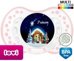 Crèche noël + prénom: Sucette LOVI Dynamic-su7.fr