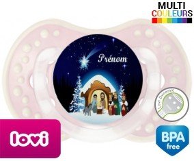 Crèche noël + prénom: Sucette LOVI Dynamic-su7.fr