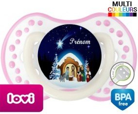 Crèche noël + prénom: Sucette LOVI Dynamic-su7.fr