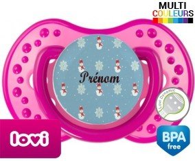 Bonhomme de neige + prénom: Sucette LOVI Dynamic-su7.fr