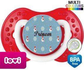 Bonhomme de neige + prénom: Sucette LOVI Dynamic-su7.fr