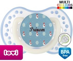 Bonhomme de neige + prénom: Sucette LOVI Dynamic-su7.fr