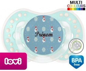 Bonhomme de neige + prénom: Sucette LOVI Dynamic-su7.fr