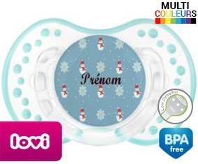 Bonhomme de neige + prénom: Sucette LOVI Dynamic-su7.fr