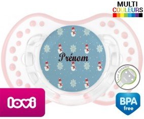 Bonhomme de neige + prénom: Sucette LOVI Dynamic-su7.fr