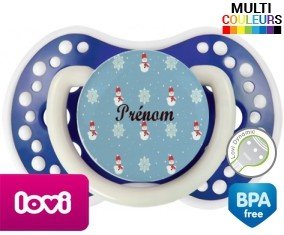Bonhomme de neige + prénom: Sucette LOVI Dynamic-su7.fr