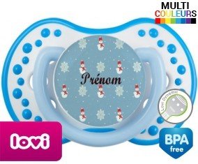 Bonhomme de neige + prénom: Sucette LOVI Dynamic-su7.fr