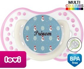Bonhomme de neige + prénom: Sucette LOVI Dynamic-su7.fr