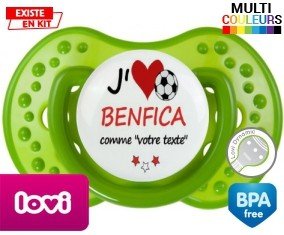 J'aime benfica + prénom : Sucette LOVI Dynamic personnalisée