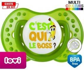 Tetine C'est qui le boss? embout LOVI Dynamic personnalisée