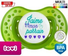 J'aime mon parrain style2 : Tétine LOVI Dynamic personnalisée