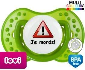 Attention je mords : Sucette LOVI Dynamic personnalisée