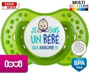 Je suis un bébé qui assure style2 : Sucette LOVI Dynamic personnalisée