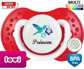 Oiseau et fleur (garçon) + prénom: Sucette LOVI Dynamic-su7.fr