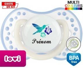 Oiseau et fleur (garçon) + prénom: Sucette LOVI Dynamic-su7.fr