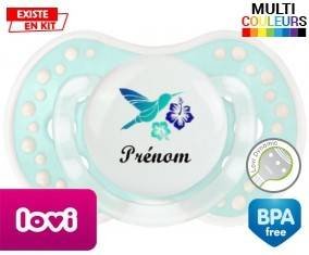 Oiseau et fleur (garçon) + prénom: Sucette LOVI Dynamic-su7.fr