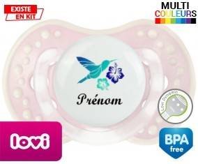 Oiseau et fleur (garçon) + prénom: Sucette LOVI Dynamic-su7.fr