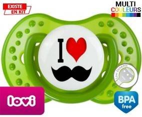 I love moustache style1 : Sucette LOVI Dynamic personnalisée