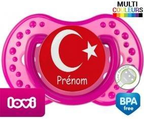 Drapeau turquie + prénom: Sucette LOVI Dynamic-su7.fr