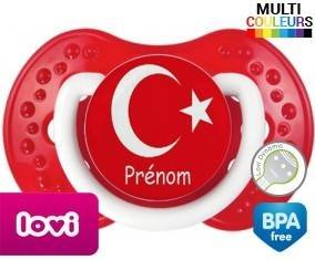 Drapeau turquie + prénom: Sucette LOVI Dynamic-su7.fr