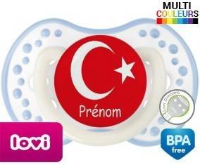 Drapeau turquie + prénom: Sucette LOVI Dynamic-su7.fr