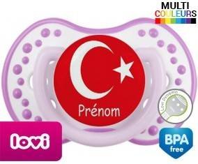 Drapeau turquie + prénom: Sucette LOVI Dynamic-su7.fr