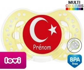 Drapeau turquie + prénom: Sucette LOVI Dynamic-su7.fr