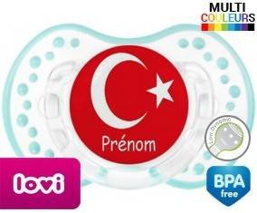 Drapeau turquie + prénom: Sucette LOVI Dynamic-su7.fr