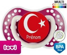 Drapeau turquie + prénom: Sucette LOVI Dynamic-su7.fr