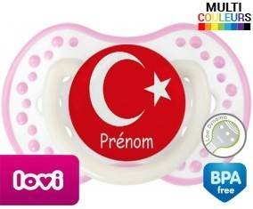 Drapeau turquie + prénom: Sucette LOVI Dynamic-su7.fr