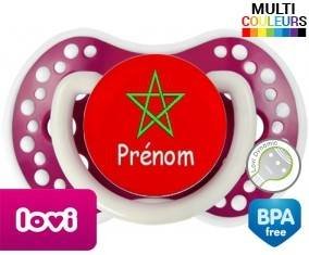 Drapeau maroc + prénom: Sucette LOVI Dynamic-su7.fr