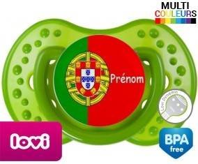 Drapeau portugal + prénom : Tétine LOVI Dynamic personnalisée