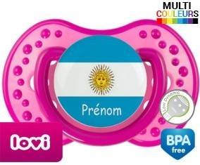 Drapeau argentine + prénom: Sucette LOVI Dynamic-su7.fr