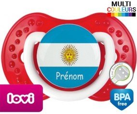 Drapeau argentine + prénom: Sucette LOVI Dynamic-su7.fr