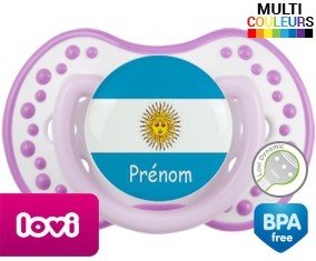 Drapeau argentine + prénom: Sucette LOVI Dynamic-su7.fr