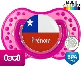 Drapeau chili + prénom: Sucette LOVI Dynamic-su7.fr