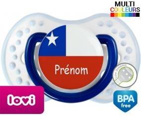 Drapeau chili + prénom: Sucette LOVI Dynamic-su7.fr