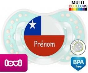 Drapeau chili + prénom: Sucette LOVI Dynamic-su7.fr