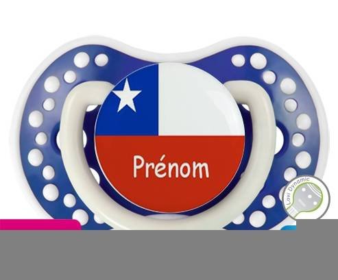 Drapeau chili + prénom: Sucette LOVI Dynamic-su7.fr