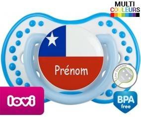 Drapeau chili + prénom: Sucette LOVI Dynamic-su7.fr