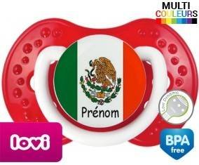 Drapeau mexique + prénom: Sucette LOVI Dynamic-su7.fr