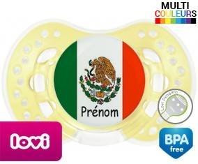 Drapeau mexique + prénom: Sucette LOVI Dynamic-su7.fr